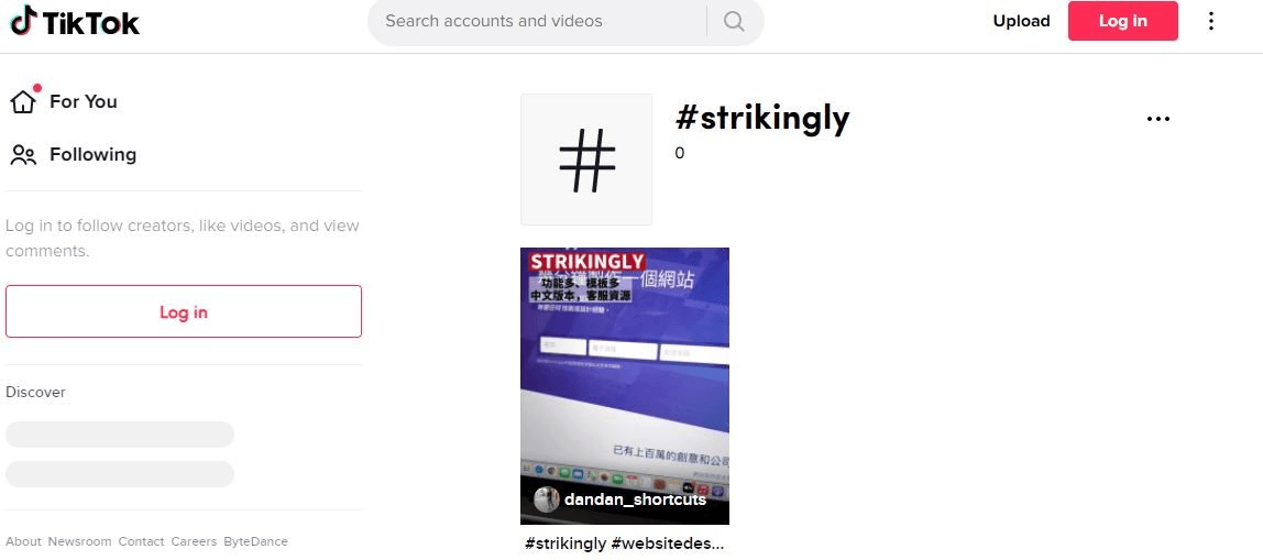 tiktok上有關strikingly的貼文 tiktok上有關strikingly的貼文